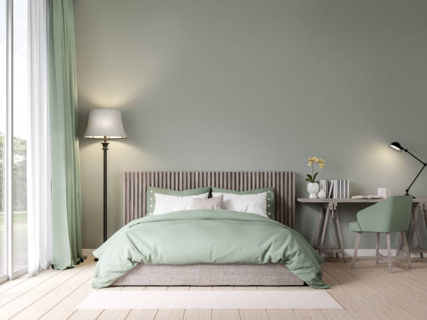 bedroom-in-pastel-green-color-with-garden-view-3d-render-picture-id1287200985